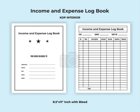 Illustration for Income and Expense Log Book KDP Interior - Royalty Free Image