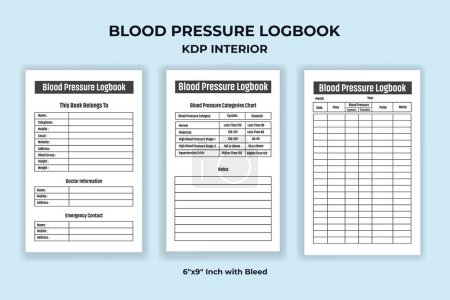 Téléchargez les illustrations : Journal de bord de la pression artérielle KDP Intérieur - en licence libre de droit