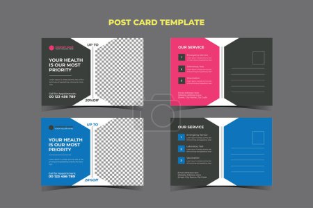 Illustration for Medical Post card Template Design - Royalty Free Image