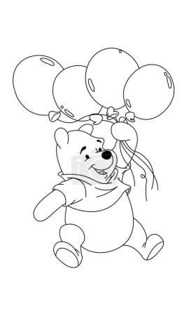 Illustration for Vector illustration of the multimedia hero Winnie the Pooh - Royalty Free Image
