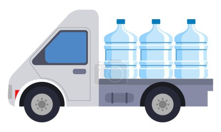 Vektor-Illustration von gefiltertem Wasser oder Soda in Flaschen