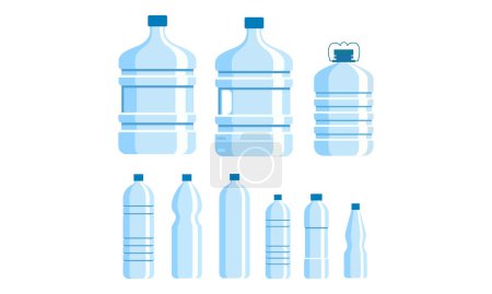 Vektor-Illustration von gefiltertem Wasser oder Soda in Flaschen