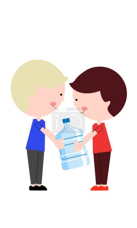 Illustration for Vector illustration of water delivery, bottled water - Royalty Free Image