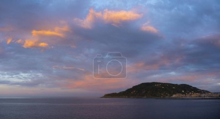 Photo for Mount Ulia and the city of Donostia-San Sebastian at sunset, Spain - Royalty Free Image