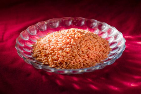 Photo for Red and white rice in a bowl on a black background - Royalty Free Image