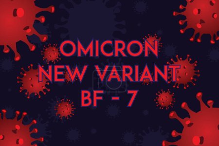 Téléchargez les illustrations : Corona virus omicron nouvelle variante bf 7 en 2023 sensibilisation vectoriel affiche design - en licence libre de droit