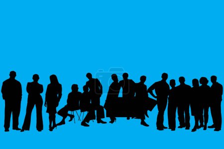 Téléchargez les illustrations : Silhouette Business People Ensemble de 15 silhouettes uniques et détaillées avec de beaux modèles - en licence libre de droit