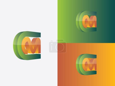 Ilustración de Letra M, letra C, CM, MC, M, C abstracto logotipo de la letra monograma - Imagen libre de derechos