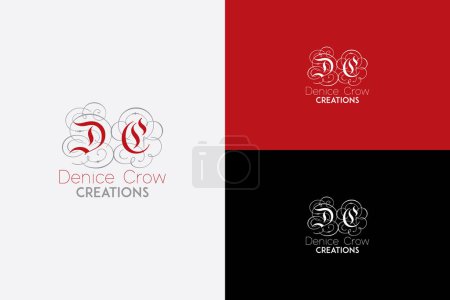 Ilustración de Vector de logotipo de remolino abstracto con letra D & C adecuado para la moda, ropa, interior, diseño, - Imagen libre de derechos