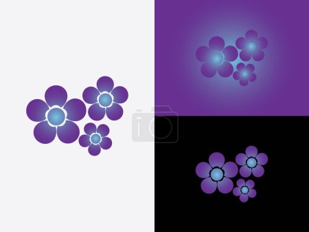 Téléchargez les illustrations : Logo abstrait en forme de fleur en couleur violette icône vectorielle élément de modèle monogramme - en licence libre de droit
