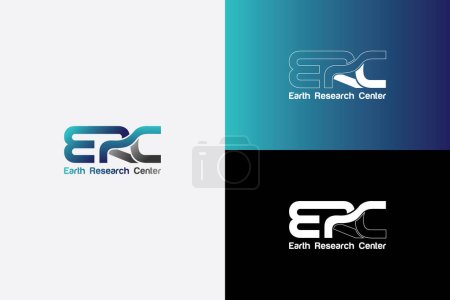Illustration for Abstract logo vector with letter E, R and C suitable for corporate, business, marketing, research, hub - Royalty Free Image