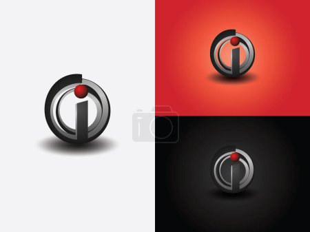 Ilustración de Integridad del concepto de logotipo 3D con letra i vector - Imagen libre de derechos