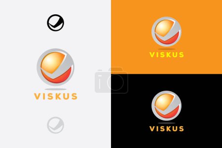 Ilustración de Diseño de logotipo 3d con letra V y O adecuado para empresas de software - Imagen libre de derechos