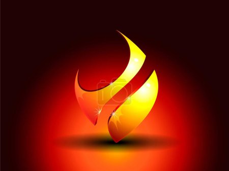 Ilustración de Fuego llama vector logotipo concepto con letra S un logotipo conceptual abstracto - Imagen libre de derechos