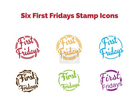 Illustration for Stamp icons for first fridays vector illustration - Royalty Free Image