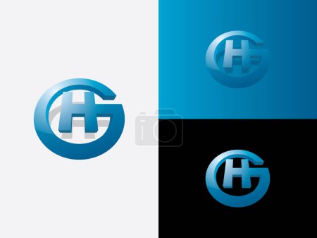 Illustration for Logotype with letter G and H - Royalty Free Image
