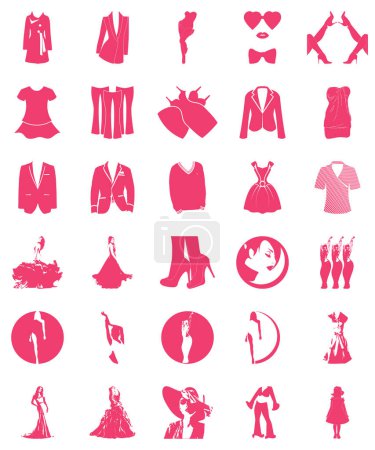 Ilustración de Descubra la mezcla perfecta de estilo y sustancia con un conjunto de iconos de logotipo de vectores dinámicos para ropa - Imagen libre de derechos
