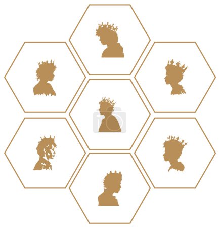 Téléchargez les illustrations : Créez une identité de marque royale avec ce logo vectoriel plat minimaliste d'un prince portant une couronne. Le design dégage sophistication et charme intemporel. - en licence libre de droit