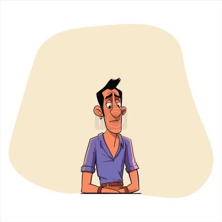 Ilustración de Cultura india con esta ilustración vectorial dibujada a mano, con un cautivador y único personaje de dibujos animados en estilo tradicional indio - Imagen libre de derechos