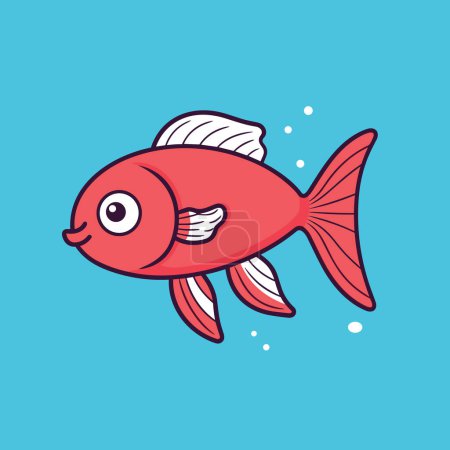 Téléchargez les illustrations : Illustration vectorielle simple de poisson d'aquarium coloré pour des projets de conception dynamique - en licence libre de droit
