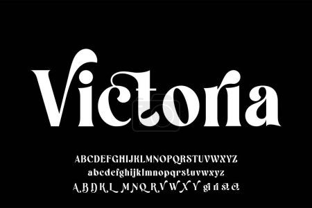Illustration for Elegant luxury alphabet display font vector with ligature and alternate - Royalty Free Image