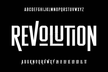 Condensed alphabet display font vector with alternate and ligature