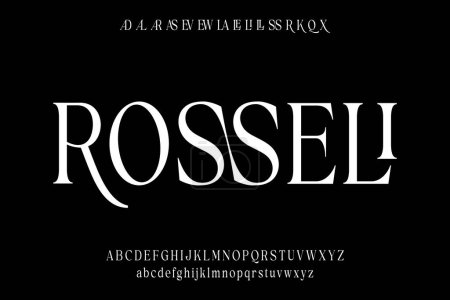 Luxury condensed display font vector with alternate and ligature