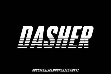 Ilustración de Dasher condensado audaz o vector de fuente de rayas de velocidad - Imagen libre de derechos