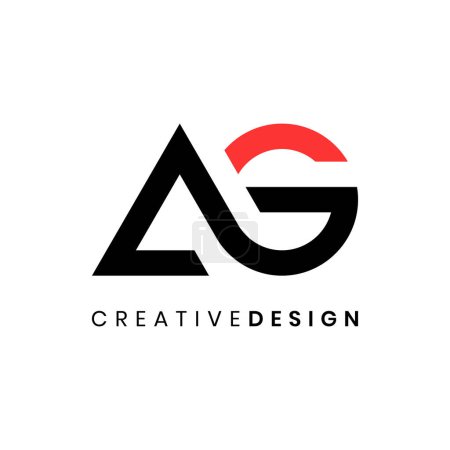 Illustration for Creative modern simple letter AG logo design concept. Linked letter AG logo vector illustration - Royalty Free Image