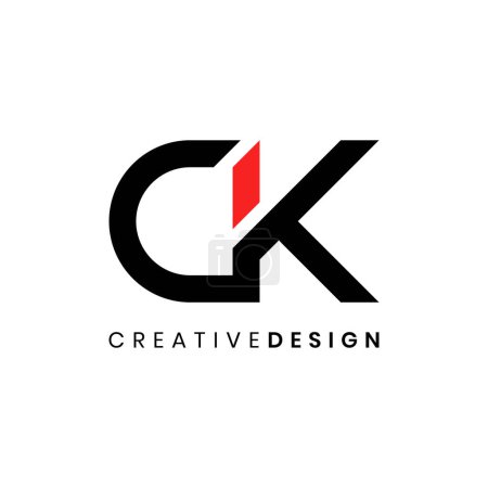 Créatif moderne simple initiale logo CK vecteur de conception