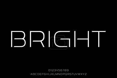 Modern thin futuristic display font vector. Simple minimalist technology typography style