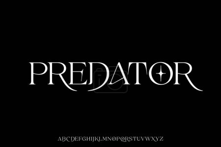 Decorative predator serif alphabet display font vector