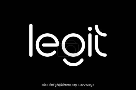 Creativo elegante sans serif alfabeto pantalla fuente vector. Tipo de letra limpio moderno
