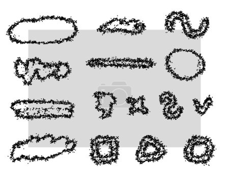 Ilustración de Textura cepillo de ruido, contorno blanco sobre un fondo transparente. Gráficos vectoriales, efecto spray - Imagen libre de derechos