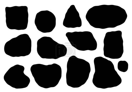 Illustration for Organic blob shape with irregular form abstract vector illustration. Random oval pebble, asymmetric stone, round amoeba blot. Neutral bubble blod background - Royalty Free Image