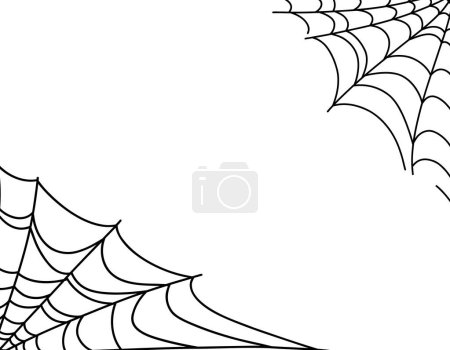 Illustration for Banner, web background simple hand drawn vector outline illustration doodle fantasy. Halloween scary decor elements, clipart, perfect for Halloween party, creepy cartoon character. Vector graphics in doodle style - Royalty Free Image