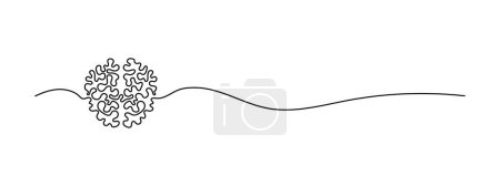Illustration for Human brain creativity vs logical chaos continuous line drawing concept organized .One line vector illustration - Royalty Free Image