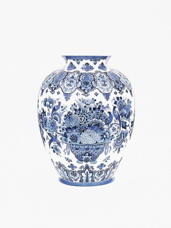 Photo for Blue and white chinese porcelain vase on white background. - Royalty Free Image