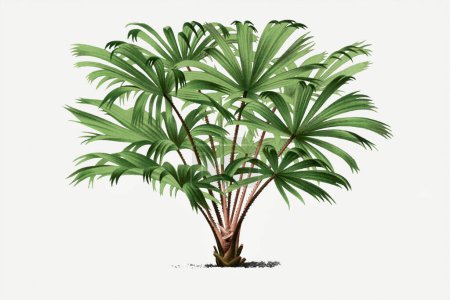 Photo for Botanical palm tree illustration. Livistona. Tropical palm plant - Royalty Free Image