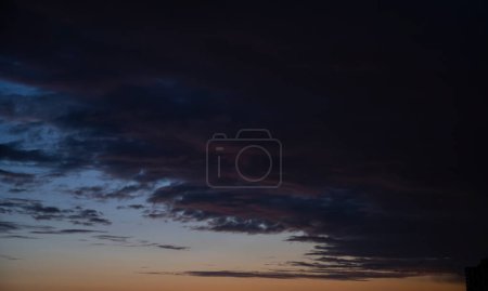 Photo for Dramatic sky at sunset. Bad weather at sunset - Royalty Free Image