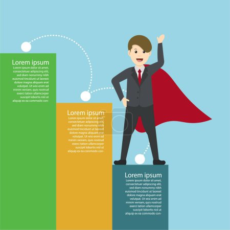 Illustration for Infographic steps with business man. Perfect for your presentation. Vector Illustration. Eps 10 - Royalty Free Image