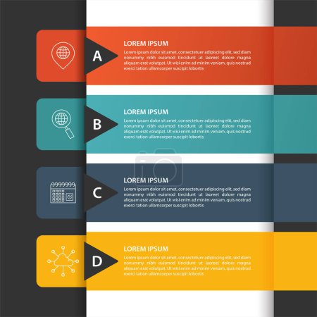 Illustration for Infographic steps collection flat design. Can be used for workflow layout, diagram, business step options, banner, web design - Vector - Royalty Free Image