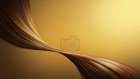 Foto de Mujer cabello castaño / morena color de pelo, peinado saludable, espiral concepto de forma: Hermoso pelo largo rizado brillan sobre fondo dorado. Ilustración de pintura digital. - Imagen libre de derechos