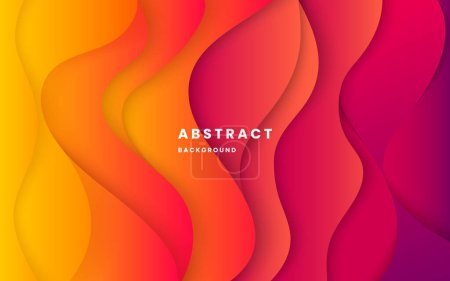 Illustration for Red and orange gradient background dynamic wavy light and shadow. liquid dynamic shapes abstract composition. modern elegant design background. illustration vector 10 eps. - Royalty Free Image