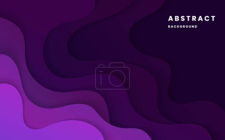 Illustration for 3D liquid abstract background with overlap layer background. purple gradient background dynamic wavy light and shadow. modern elegant design background. illustration vector 10 eps. - Royalty Free Image