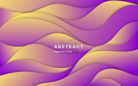 Illustration for Purple and yellow gradient background dynamic wavy light and shadow. liquid dynamic shapes abstract composition. modern elegant design background. Illustration vector 10 eps. - Royalty Free Image