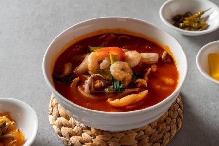 Sweet and sour pork Korean food dish Rice with Stir-fried Glass Noodles and Vegetables Stir-fried Seafood and Vegetables Spicy Seafood Noodle Soup