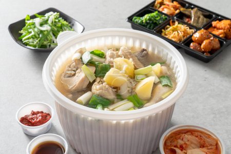 Pollo guiso plato de comida coreana Pato Bulgogi salteado cerdo picante doenjang estofado pasta de frijol estofado
