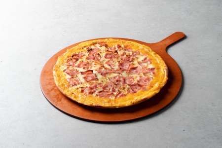 Photo for Pizza, bulgogi, pizza, pastry, bacon, cheese crust, cheese, sweet potato, cheddar cheese - Royalty Free Image