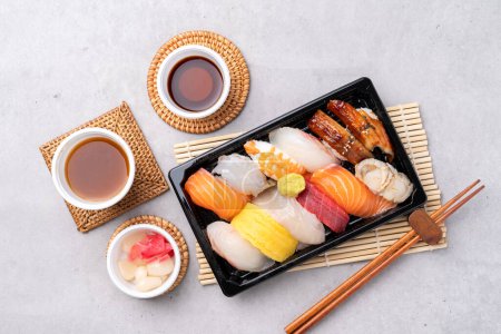Raw fish, salmon, mochi-ridofu, sushi, assorted sushi, fried snow crab legs, fried food, Japanese food, fish, food, breakfast, meal, bread, cake, dessert, healthy, sweet, plate, pastry, table, fruit